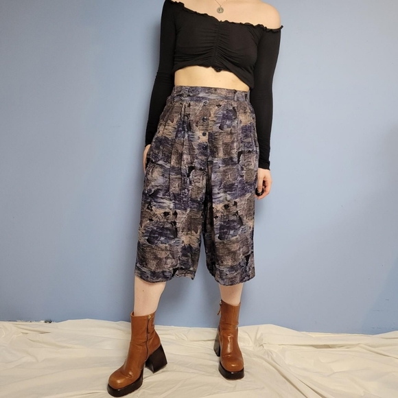 80s purple funky culottes - Picture 4 of 6